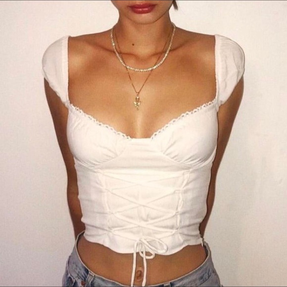 White Bamba Swim Lolita Top Size Medium - Picture 1 of 4